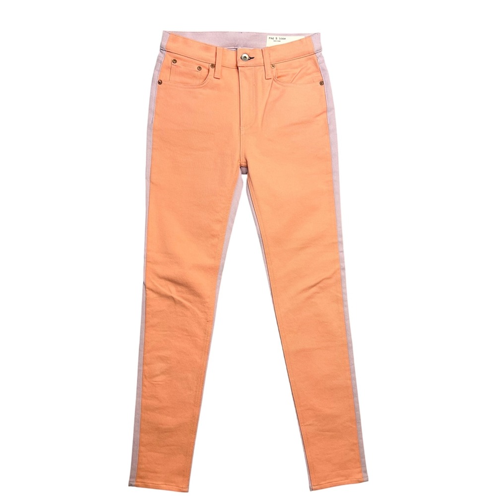 Rag & Bone Jeans High Rise Skinny Size 25 Peach Lilac Colorblock